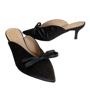 Ovye Black Satin Mules Size 37